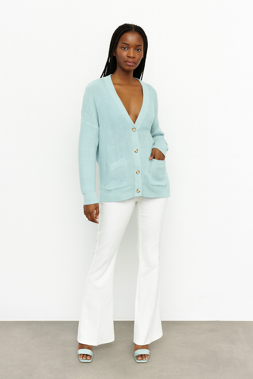 J.Crew Cotton Cashmere Blue Cardigan Sweater Women’s Small